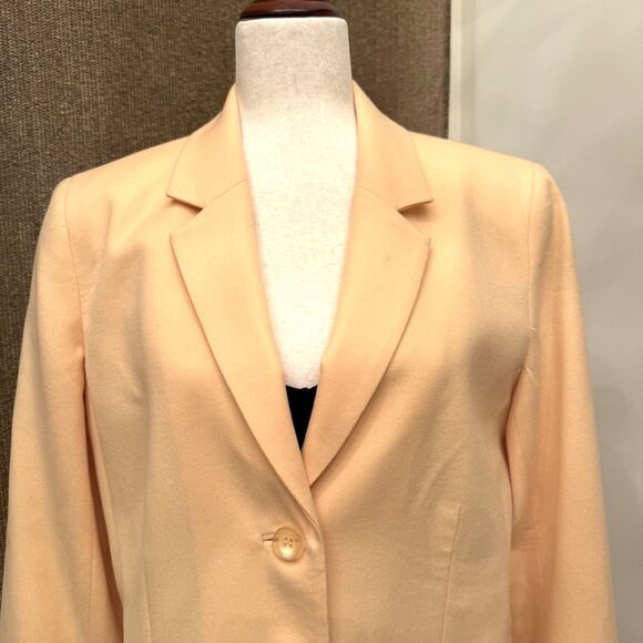 Appleseed's Vintage Wool Jacket Size‎ 14 Blazer Coat Butter Yellow - Picture 3 of 9